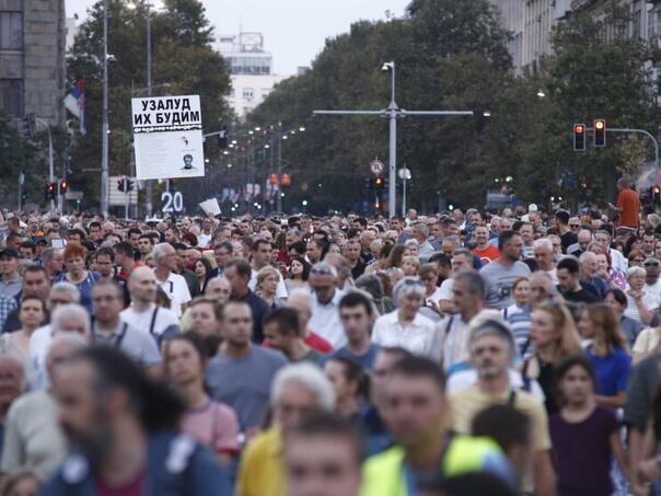 20. protest 'Srbija protiv nasilja' ispred RTS-a