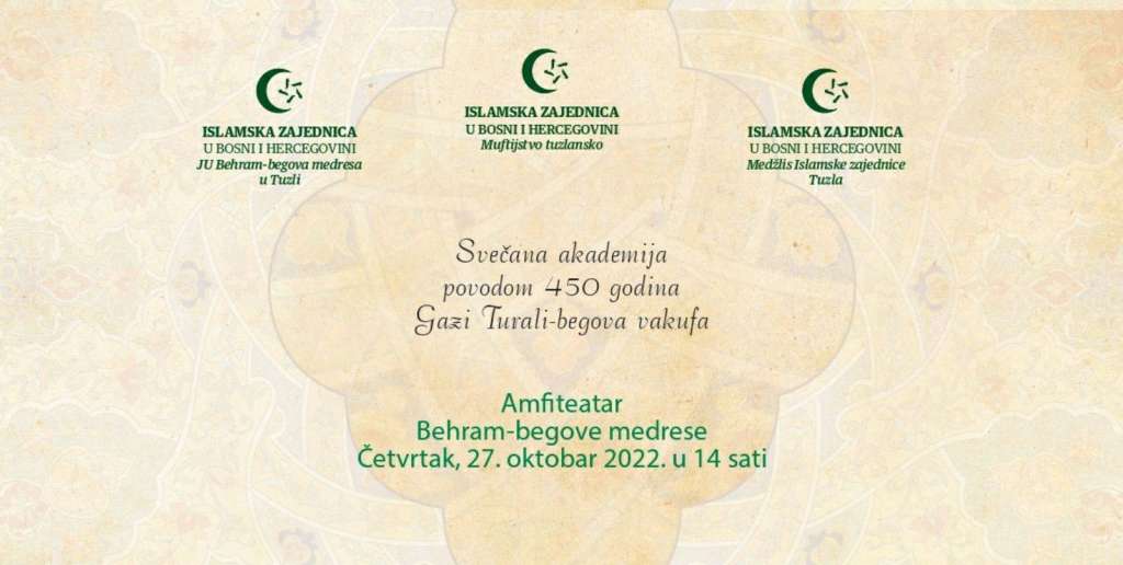 Akademija povodom 450 godina Gazi Turali-begovog vakufa sutra u Tuzli