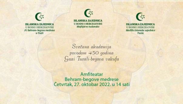 Akademija povodom 450 godina Gazi Turali-begovog vakufa sutra u Tuzli