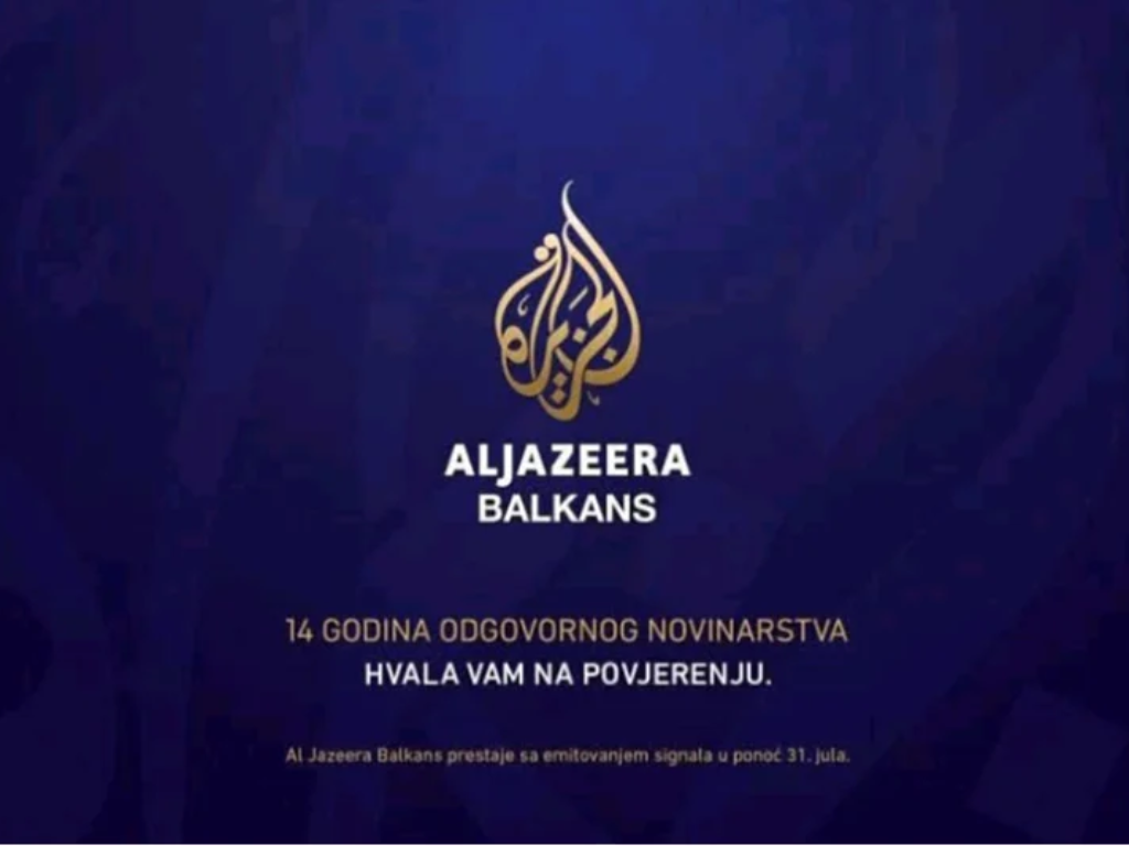 Al Jazeera Balkans večeras prestaje s emitiranjem