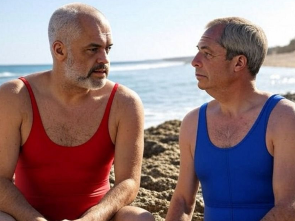 Albanski premijer objavio AI fotku sebe i Faragea u kupaćim kostimima