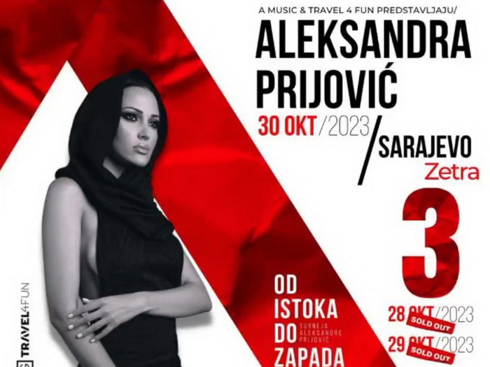 Aleksandra Prijović najavila treći koncert u Zetri