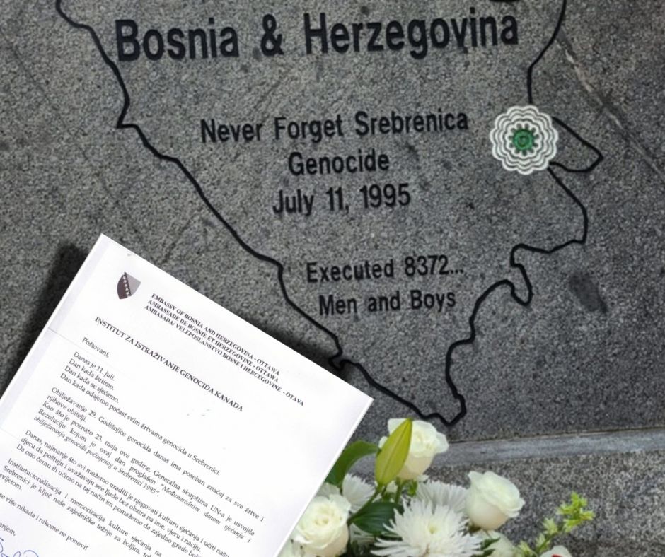 Ambasada BiH u Kanadi odala počast žrtvama Srebrenice ispred spomenika u Windsoru