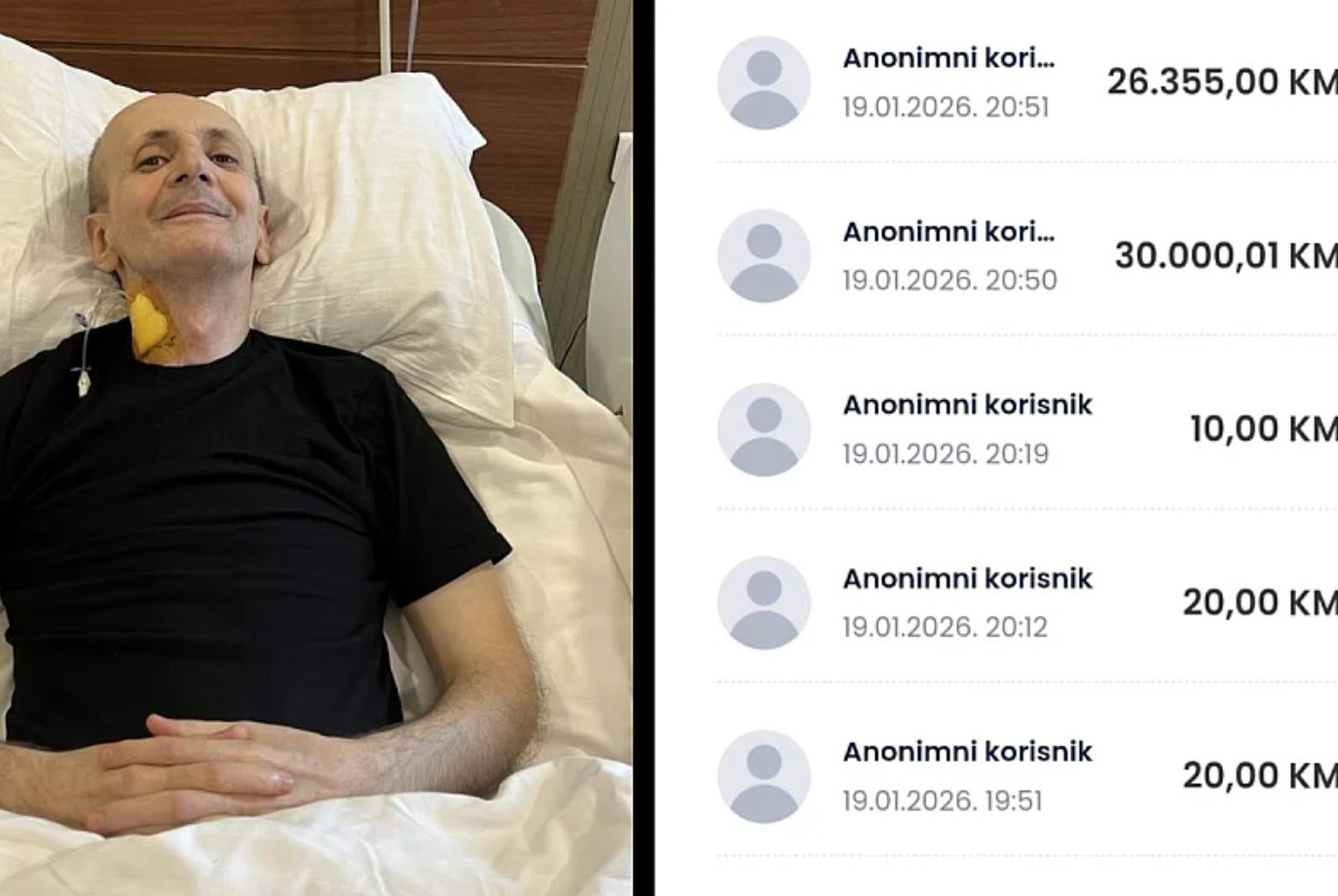 Anonimni donator uplatio 56.000 KM za liječenje Refika Hajrića