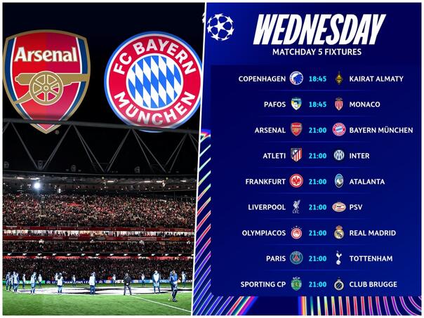 Arsenal dočekuje Bayern, Inter gostuje Atleticu