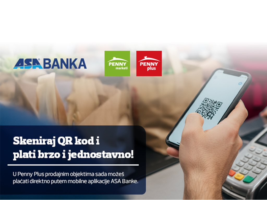 ASA Banka i Penny Plus omogućili plaćanje putem QR koda