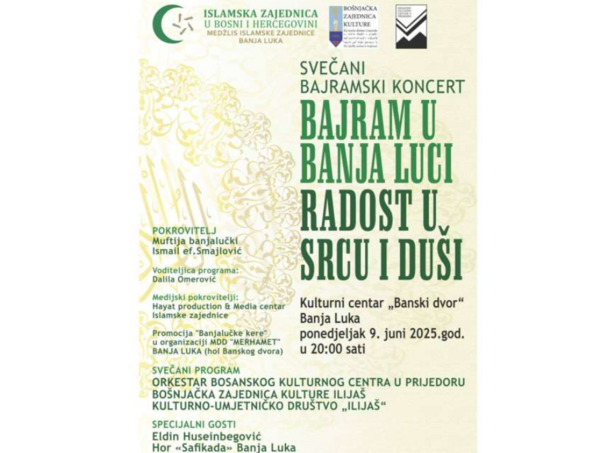 Banja Luka: Svečani bajramski koncert 9. juna