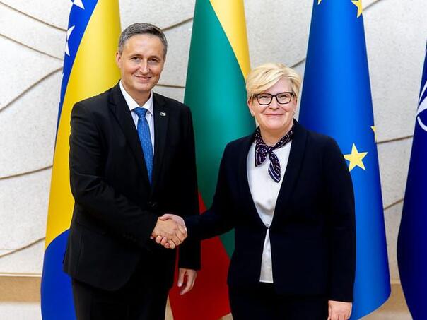 Bećirović s premijerkom Litvanije: Želim čvrsto povezati BiH s članicama NATO-a i EU