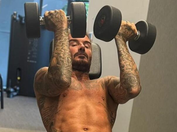 Beckham 'zapalio' Instagram slikom iz teretane, uputio i šaljivu poruku supruzi