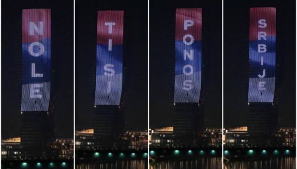 Beogradska Kula osvijetljena porukom za Đokovića: Nole, ti si ponos Srbije