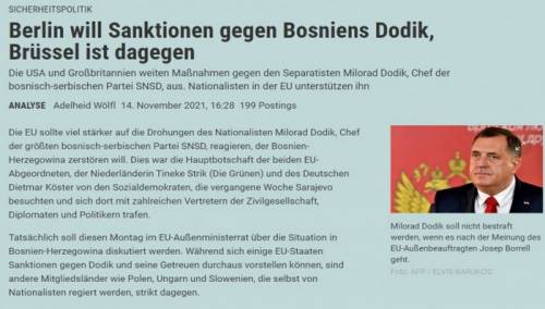 Berlin želi sankcionisati Dodika, Brisel protiv te odluke