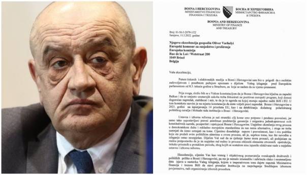Bevanda pisao Varhelyiju: BiH nema usvojen budžet, CIK nije legalno izabran