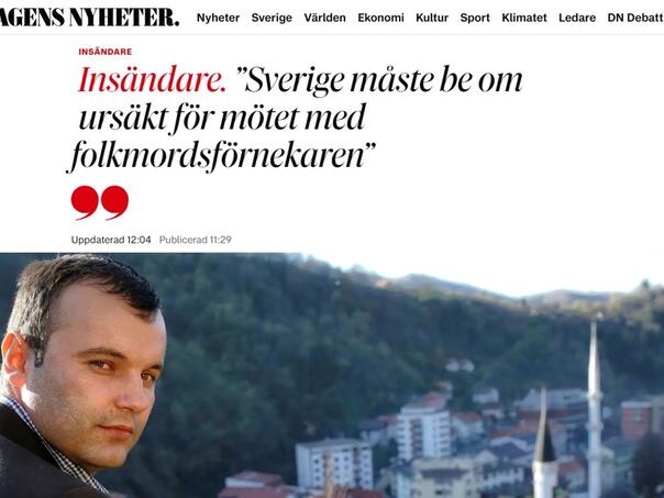 Bh. državljani: Vlada Švedske se mora izviniti zbog ambasadorice