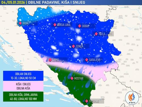 BH Meteo: Spremite lopate za snijeg
