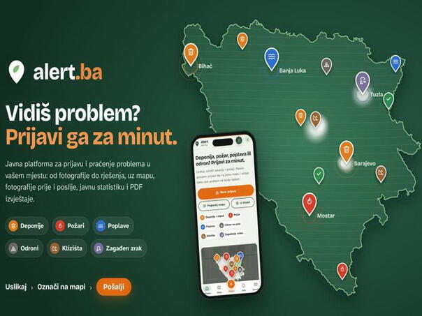 BiH dobila Alert.ba sistem, građani jednim klikom prijavljuju deponije, požare, zagađenja zraka