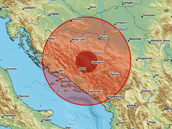 BiH pogodio zemljotres, epicentar kod Zenice