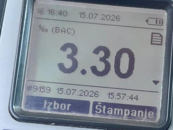 Bosanac u Crnoj Gori napuhao 3.30 pa ga policija uhapsila