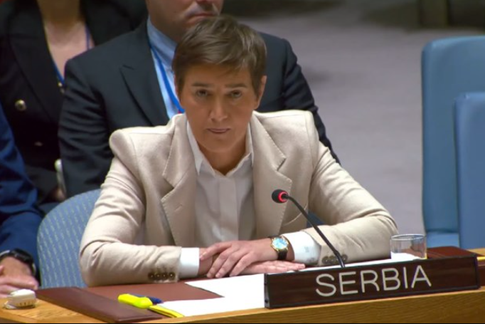 Brnabić u Vijeću sigurnosti: Nemiri na Kosovu su posljedica vladavine terora