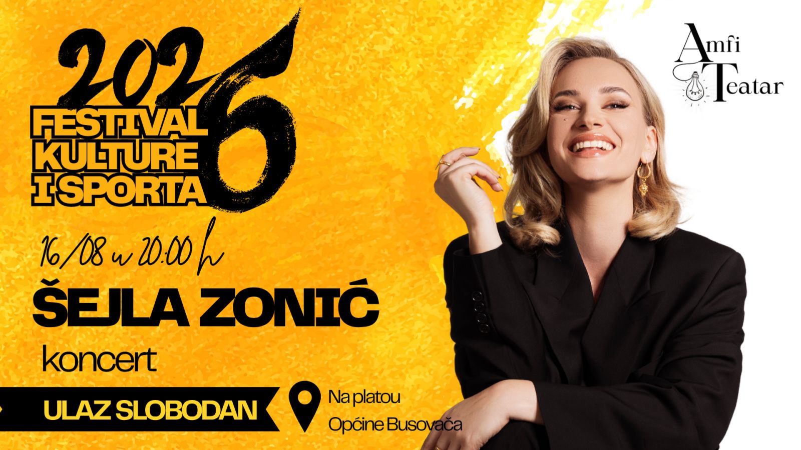 Busovača slavi uz Šejlu Zonić: Veliki koncert za kraj Festivala kulture i sporta