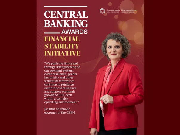Central Banking dodijelio nagradu Centralnoj banci BiH za inicijativu u oblasti finansijske stabilnosti