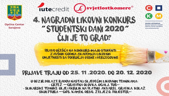 Četvrti nagradni likovni konkurs 'Studentski dani 2020' do 20. decembra