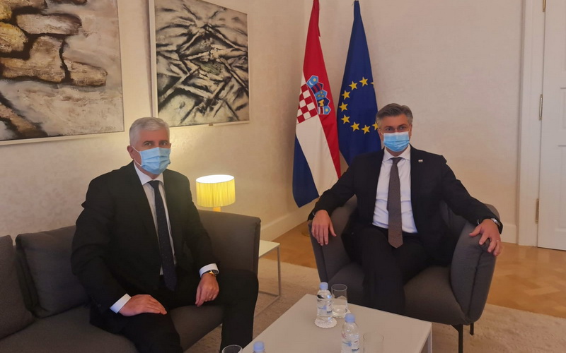 Čović s Plenkovićem i ruskim zvaničnikom: Izborni zakon ključan