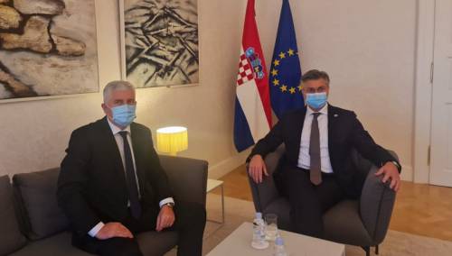 Čović s Plenkovićem i ruskim zvaničnikom: Izborni zakon ključan