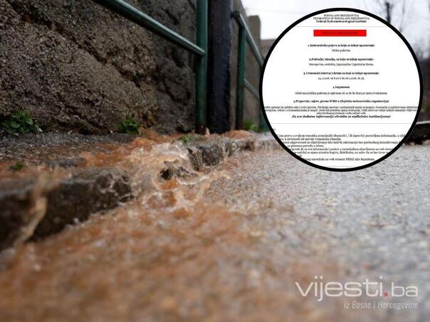 Crveno upozorenje u BiH: Meteorolozi najavljuju moguće poplave