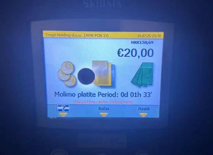 Da li je ovo rekord? Sat i po parkinga u Hrvatskoj košta 20 eura