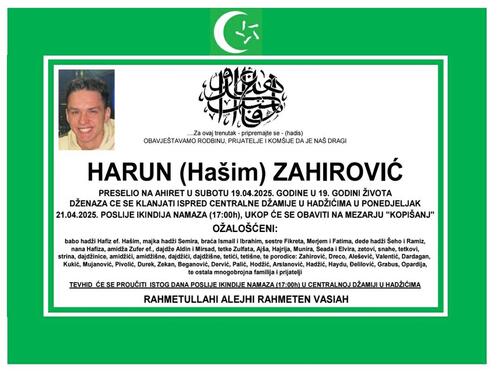Dan žalosti u Hadžićima zbog smrti Haruna Zahirovića