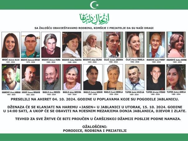 Danas kolektivna dženaza nastradalim u poplavama u Jablanici
