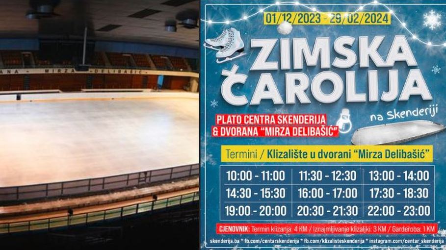 Danas otvaranje klizališta u dvorani 'Mirza Delibašić'