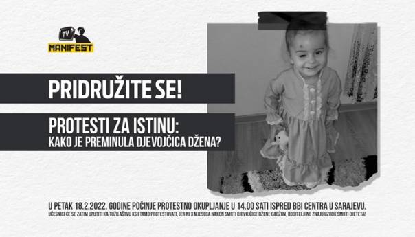 Danas protesti zbog nerazjašnjene smrti malene Džene