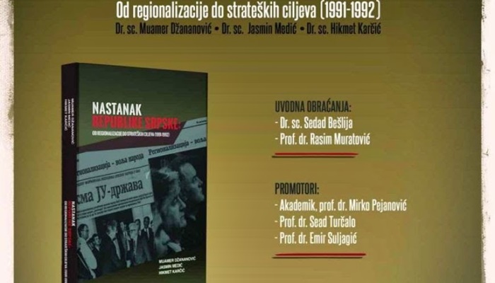 Danas sarajevska promocija knjige 'Nastanak Republike Srpske'