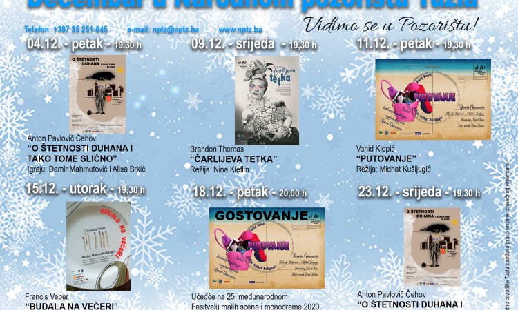 Decembarski repertoar Narodnog pozorišta Tuzla u znaku komedija
