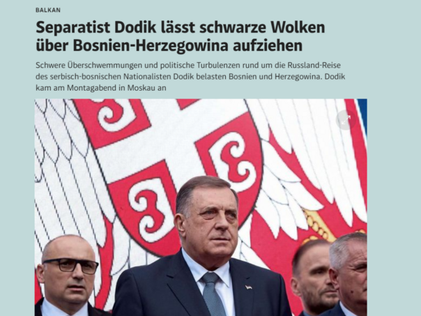 Der Standard: Separatista Dodik izaziva crne oblake nad Bosnom i Hercegovinom