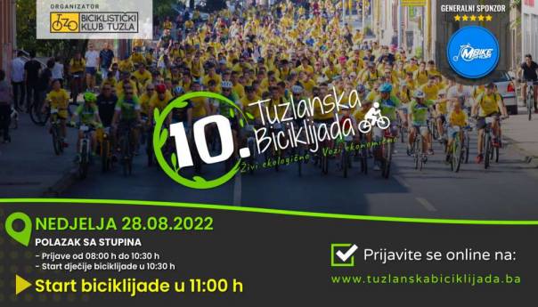 Deseta tuzlanska biciklijada nadmašit će sve prethodne, očekuje se više od 5.000 učesnika