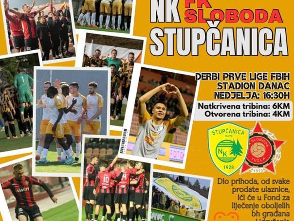 Dio prihoda od ulaznica za meč Stupčanica-Sloboda ide u humanitarne svrhe