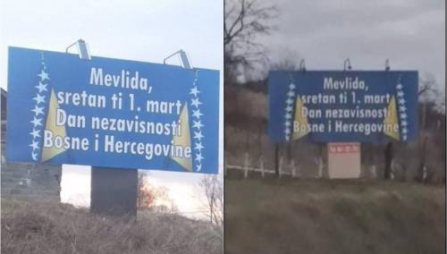 Direktorici koja je kaznila učenike zbog proslave Dana državnosti BiH na bilbordu čestitali 1. mart