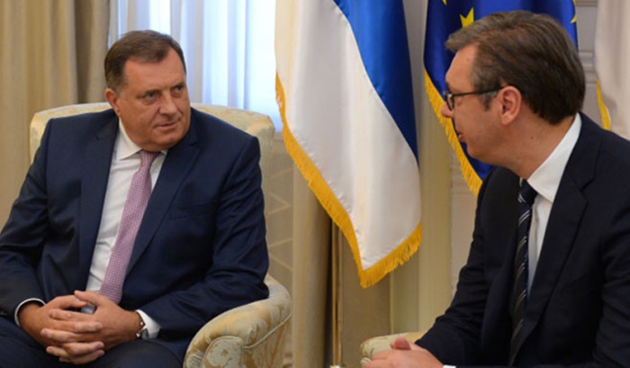 Dodik danas s Vučićem o 'napadima iz Amerike i Evrope'
