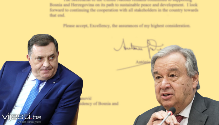 Dodik: Guterres nije nadležan da tumači Dejton; Schmidt ostaje nepotvrđen