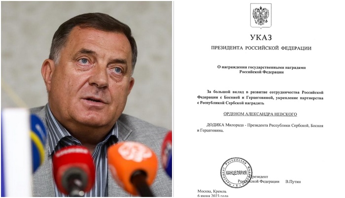 Dodik objavio Putinov ukaz: Ponosan sam