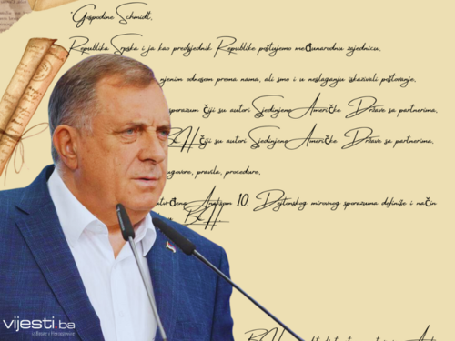 Dodik pisao Schmidtu: Danas prijetite meni, sutra ćete tući građane u Sarajevu