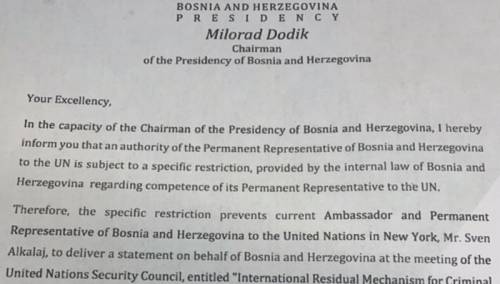 Dodik pokušava spriječiti obraćanje Alkalaja u UN povodom presude Mladiću