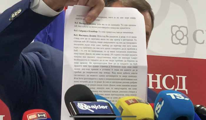 Dodik poručio Escobaru: J*** mi se za sankcije, to sam prošao