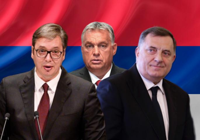 Dodik sa Vučićem i Orbanom u Beogradu