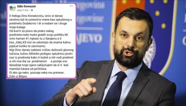 Domazet demantuje Konakovića: Kajganić nema veze s predmetom Dudaković