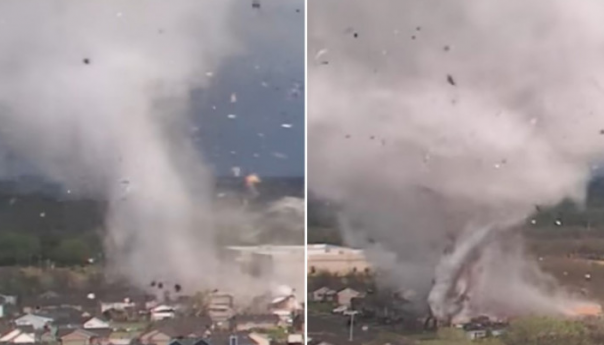 Dronovi snimili tornado, nosio je kuće i automobile
