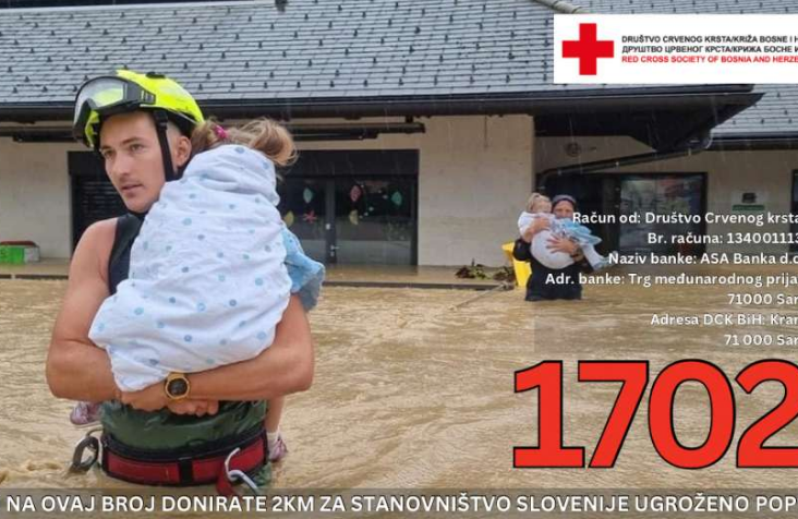 Društvo Crvenog križa BiH odobrilo novčanu pomoć Sloveniji