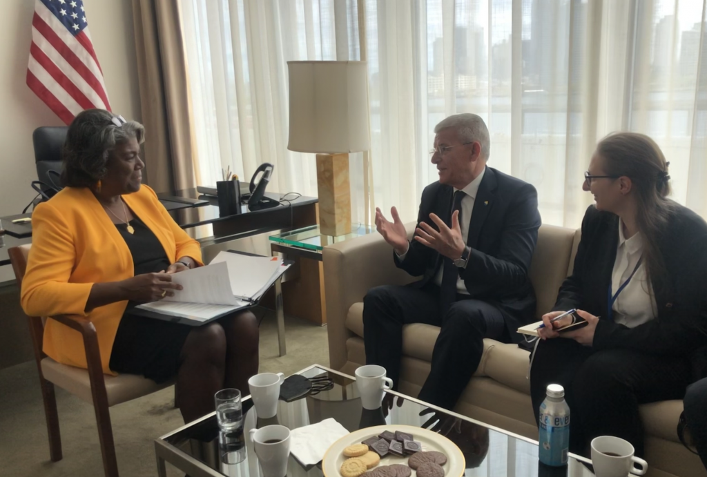 Džaferović s predsjedavajućom VS i ambasadoricom SAD-a u UN-u